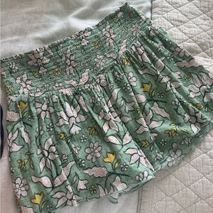 Aerie Floral Green Shorts